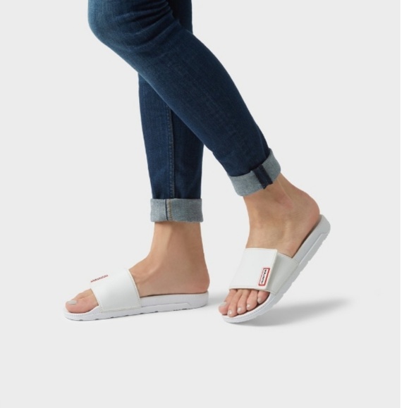 Hunter Red black slides sandals shoes new 5,6,7 - Picture 2 of 7